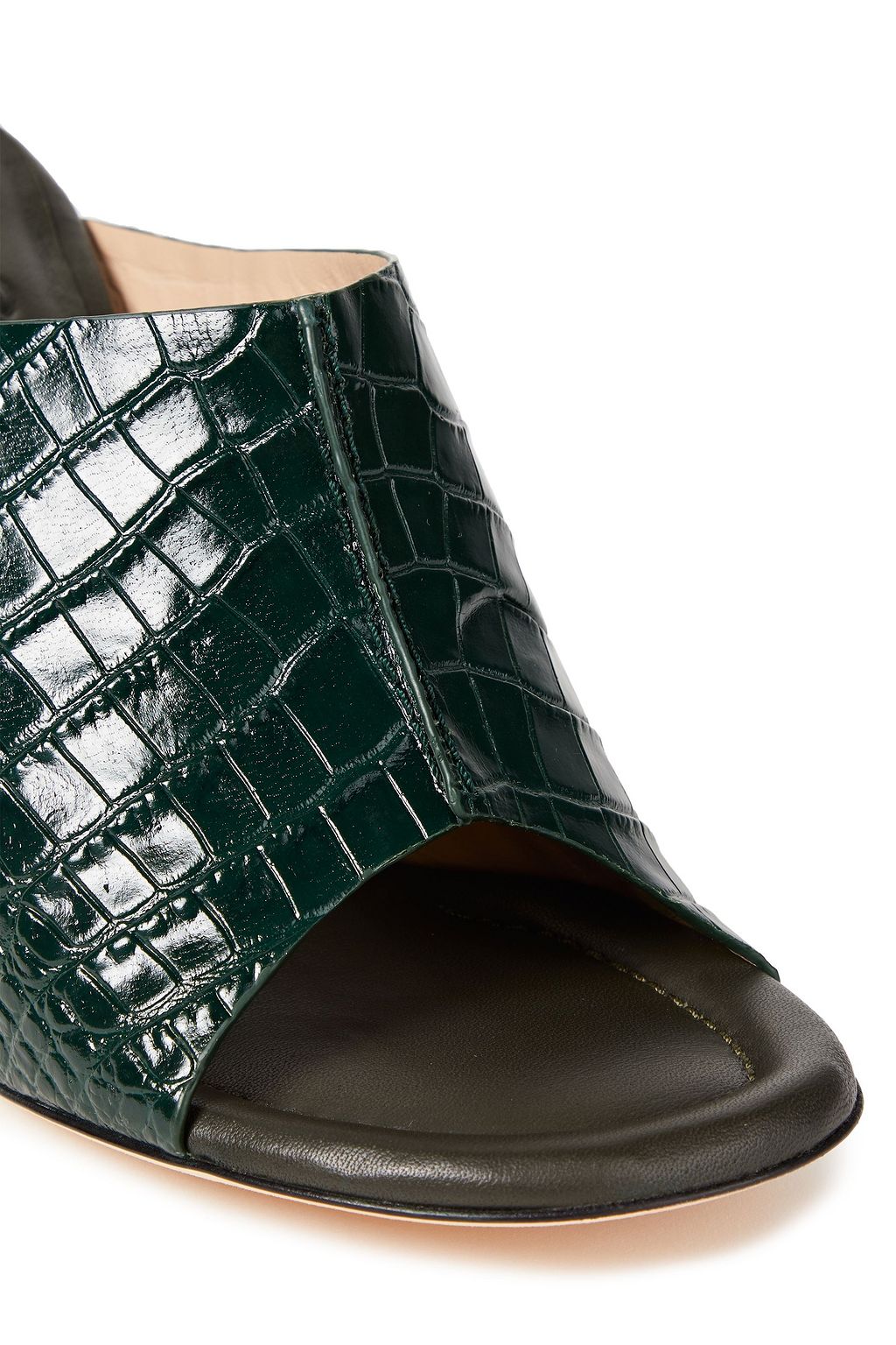 JOSEPH Croc-effect leather mules