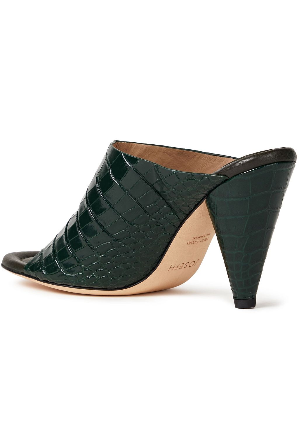 JOSEPH Croc-effect leather mules