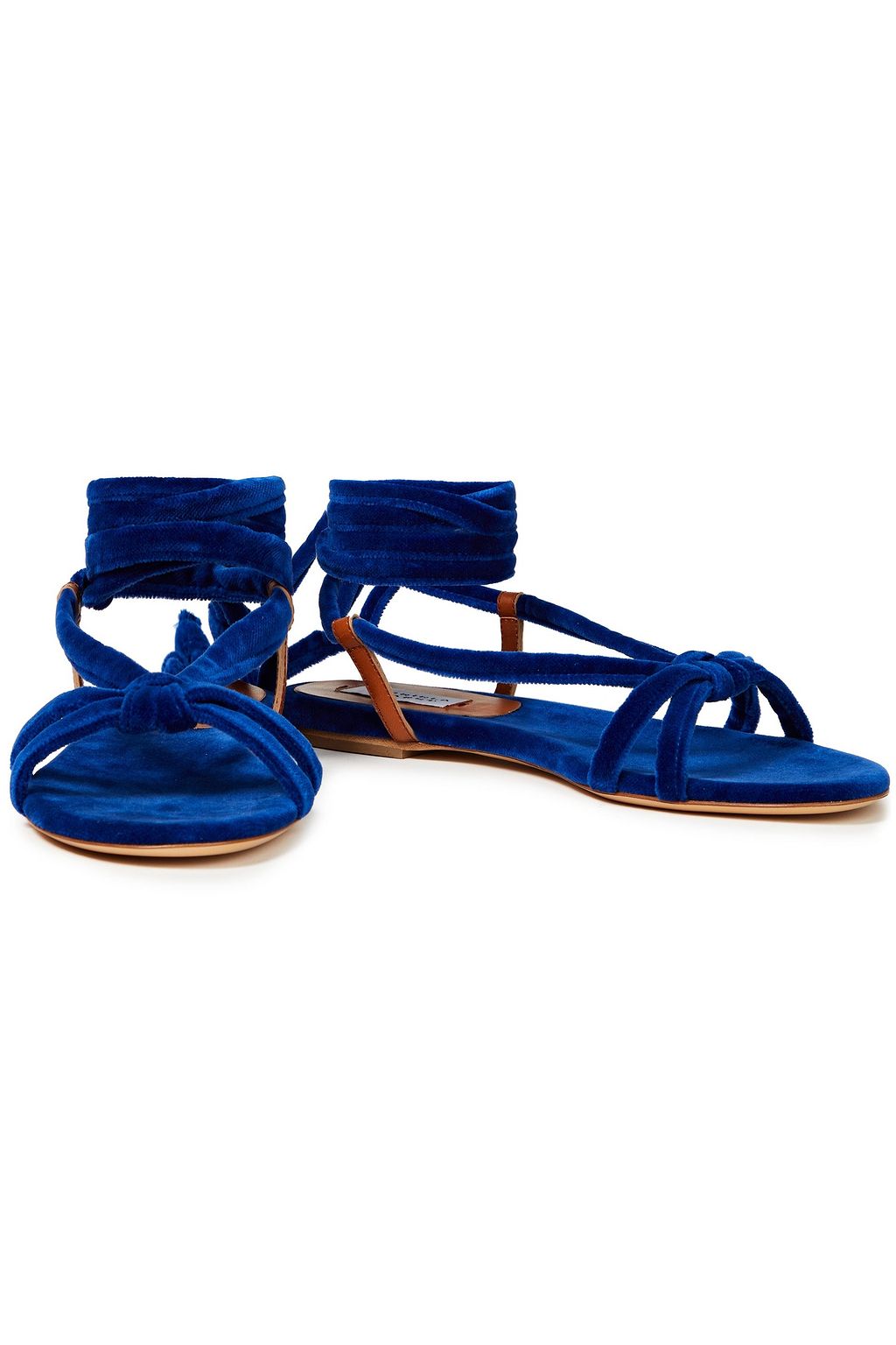GABRIELA HEARST Leather-trimmed knotted velvet sandals