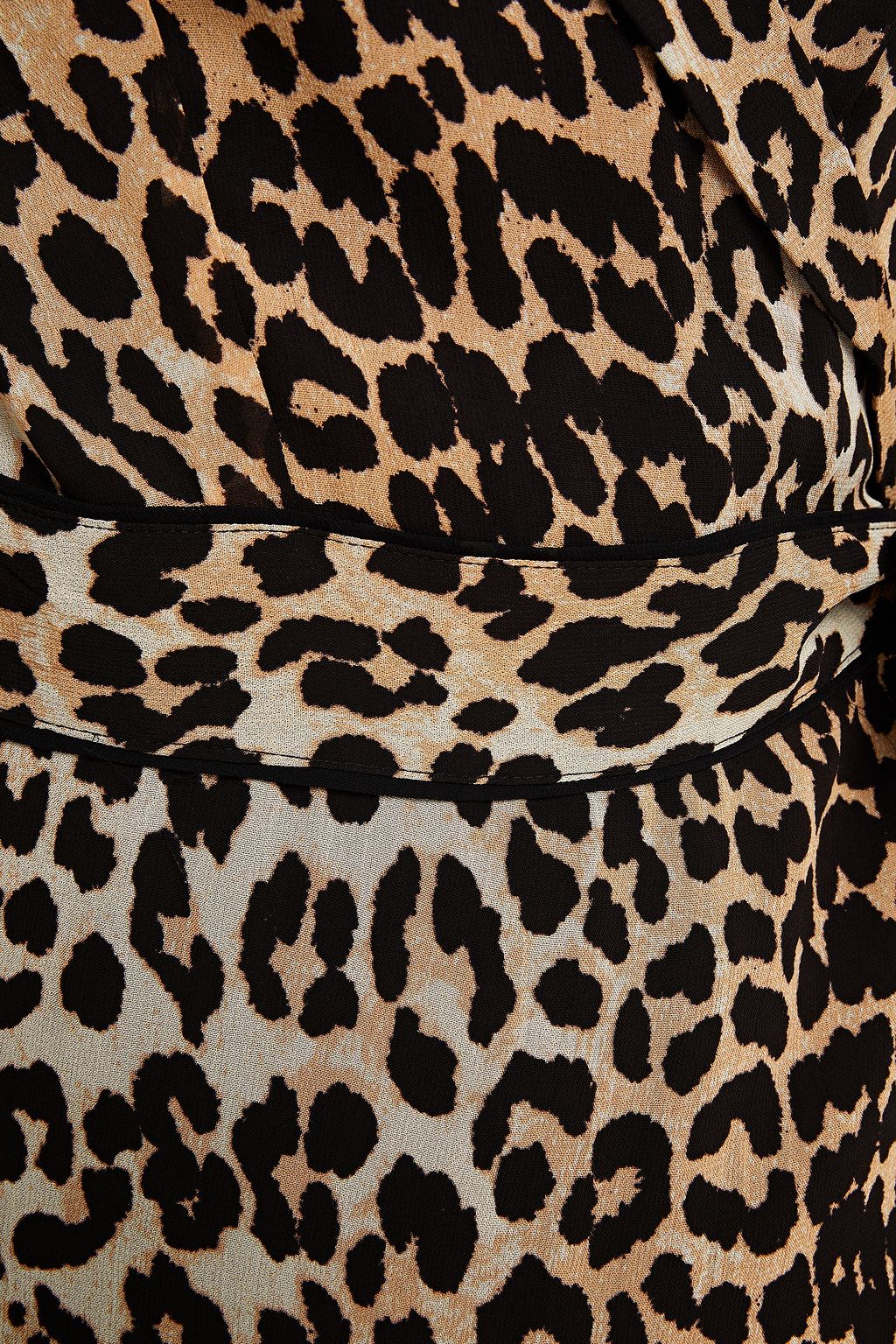 GANNI The Ellie leopard-print crepe midi wrap dress