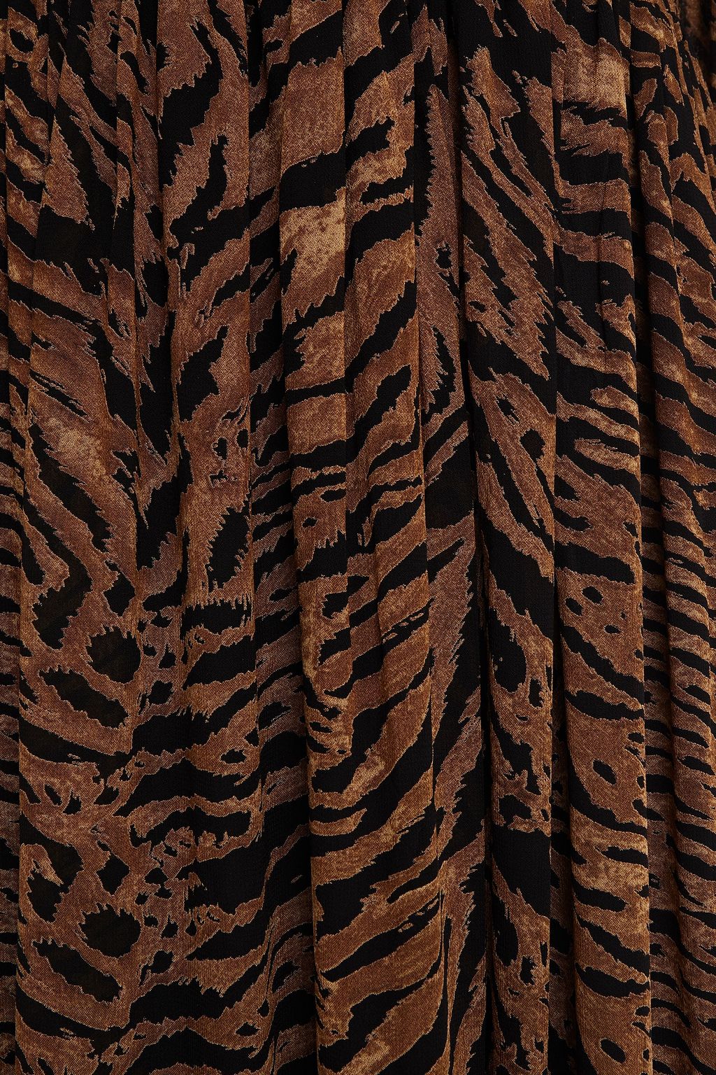 GANNI The Jenny shirred tiger-print chiffon midi dress