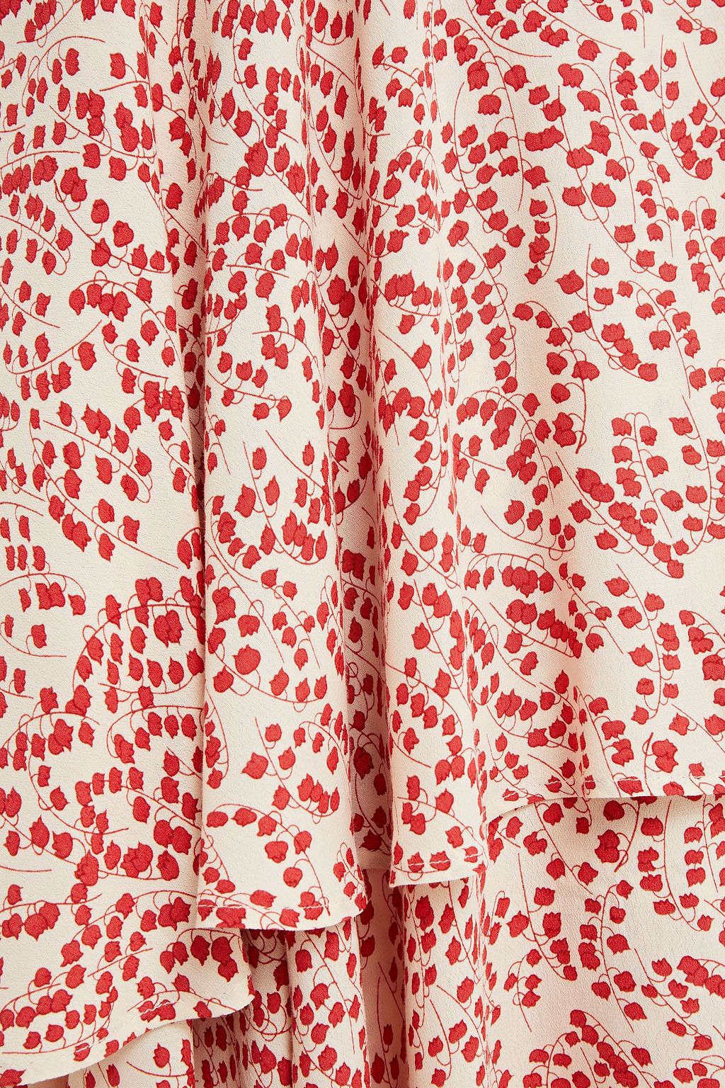 GANNI The Dexter ruffled floral-print crepe midi wrap dress