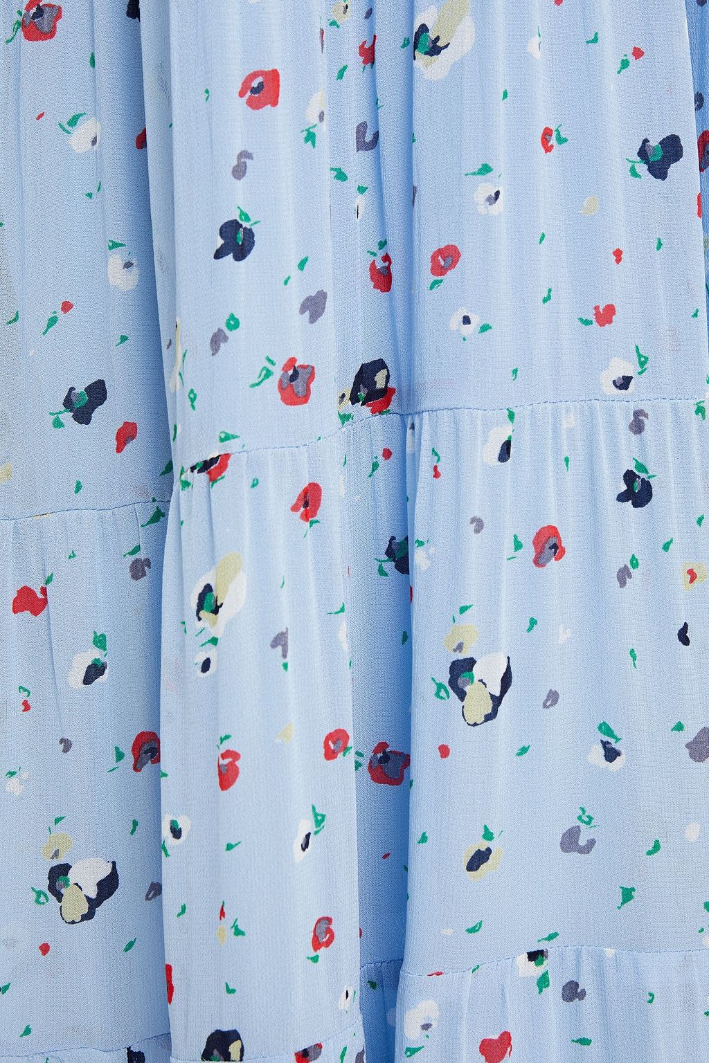 GANNI The Kate tiered floral-print chiffon midi dress