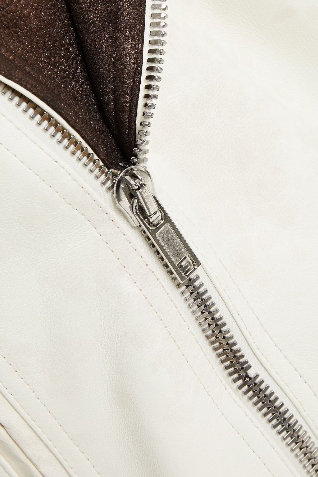 RICK OWENS Two-tone suede and leather biker jacket