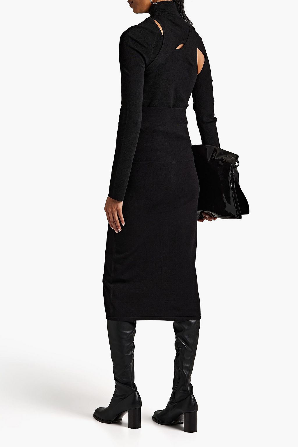DION LEE Layered wool-blend turtleneck top