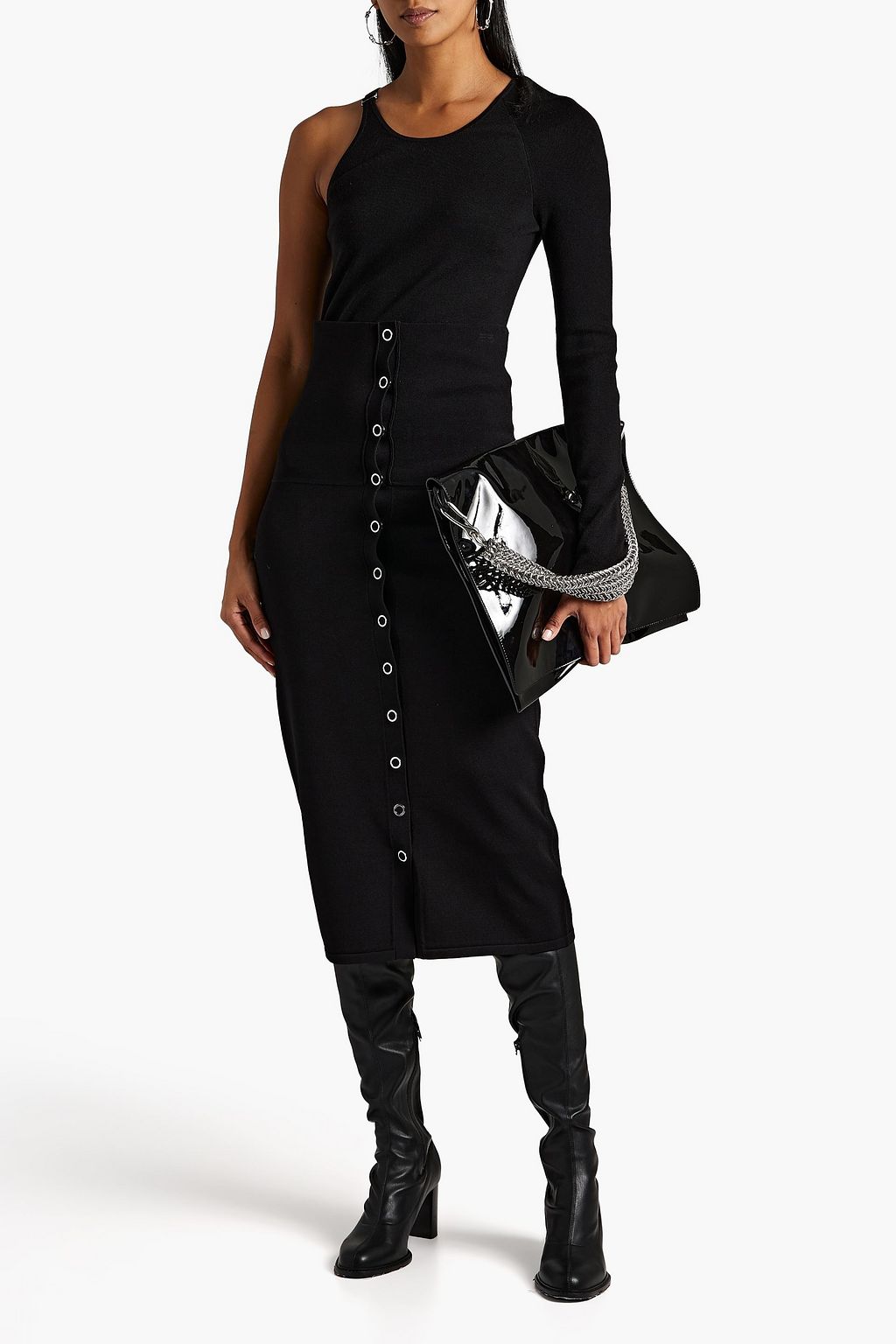 DION LEE Layered wool-blend turtleneck top
