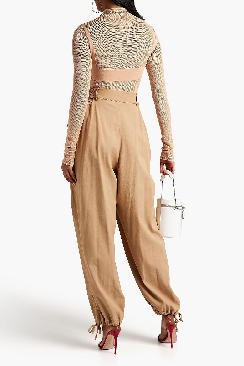 DION LEE 메쉬 & 스트레치 니트 레이어드 탑