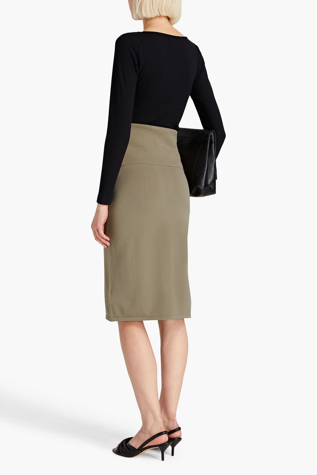 DION LEE تنورة متوسطة الطول من نسيج محبوك مرن