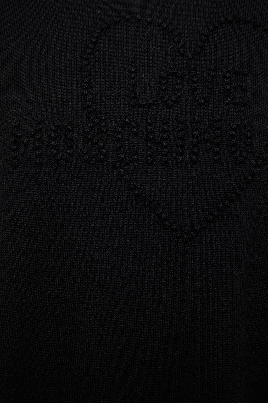 LOVE MOSCHINO Pompom-embellished wool sweater