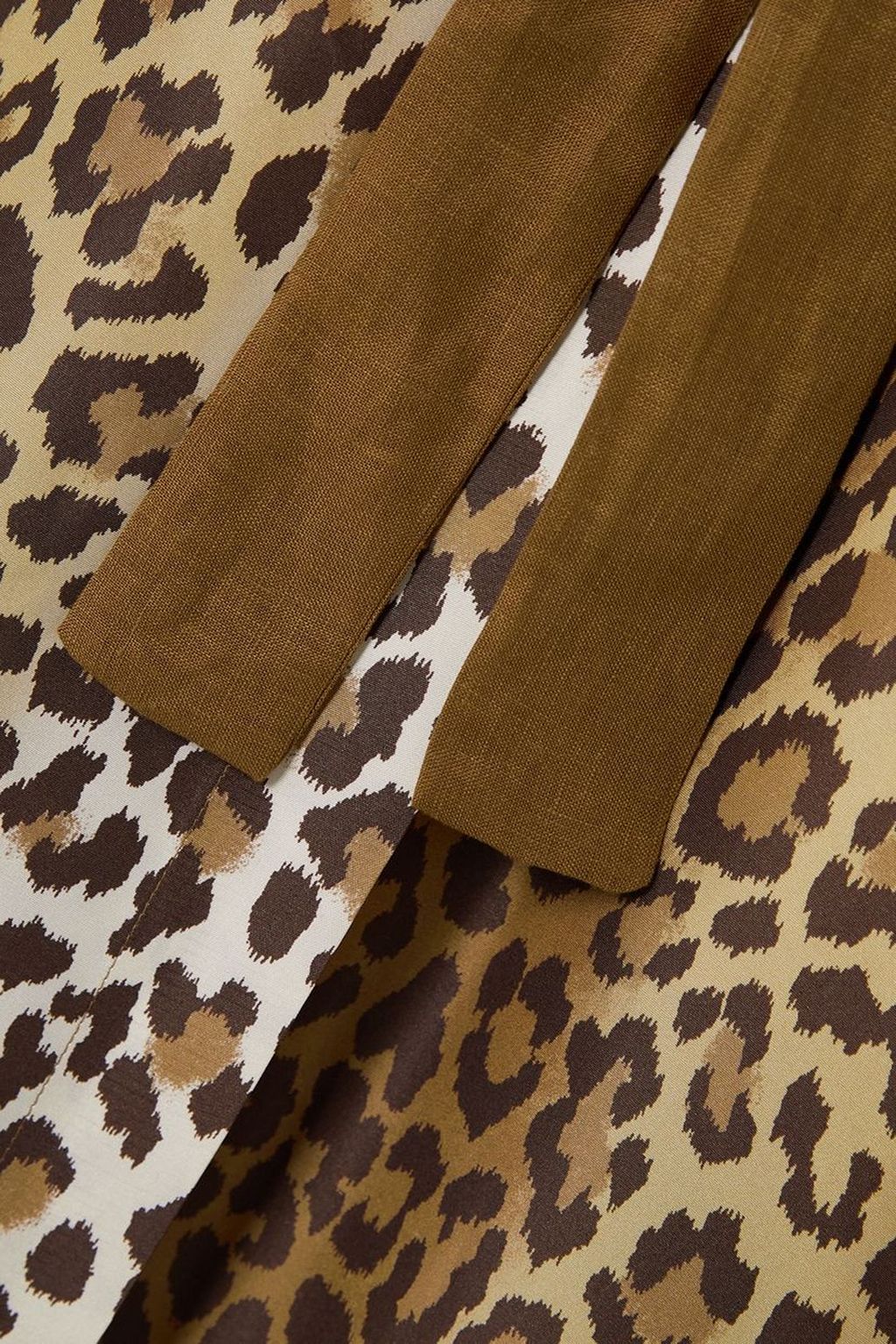 ARTCLUB Giro Giro Tondominnie linen and leopard-print silk-canvas wrap dress