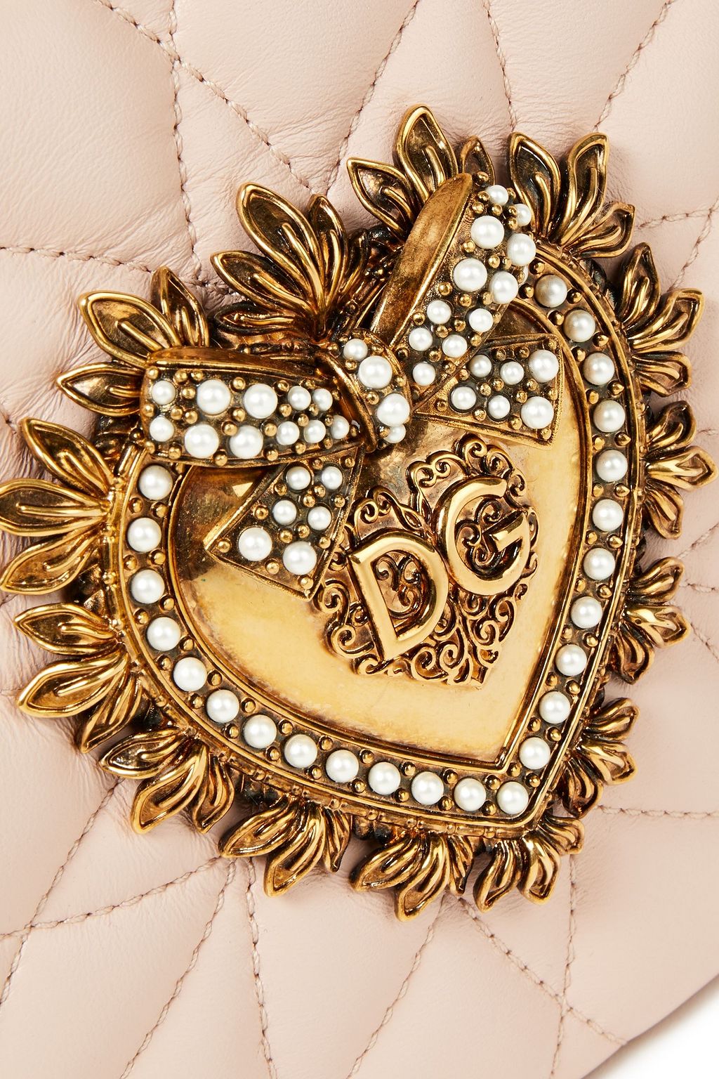 DOLCE&GABBANA Devotion embellished quilted leather shoulder bag