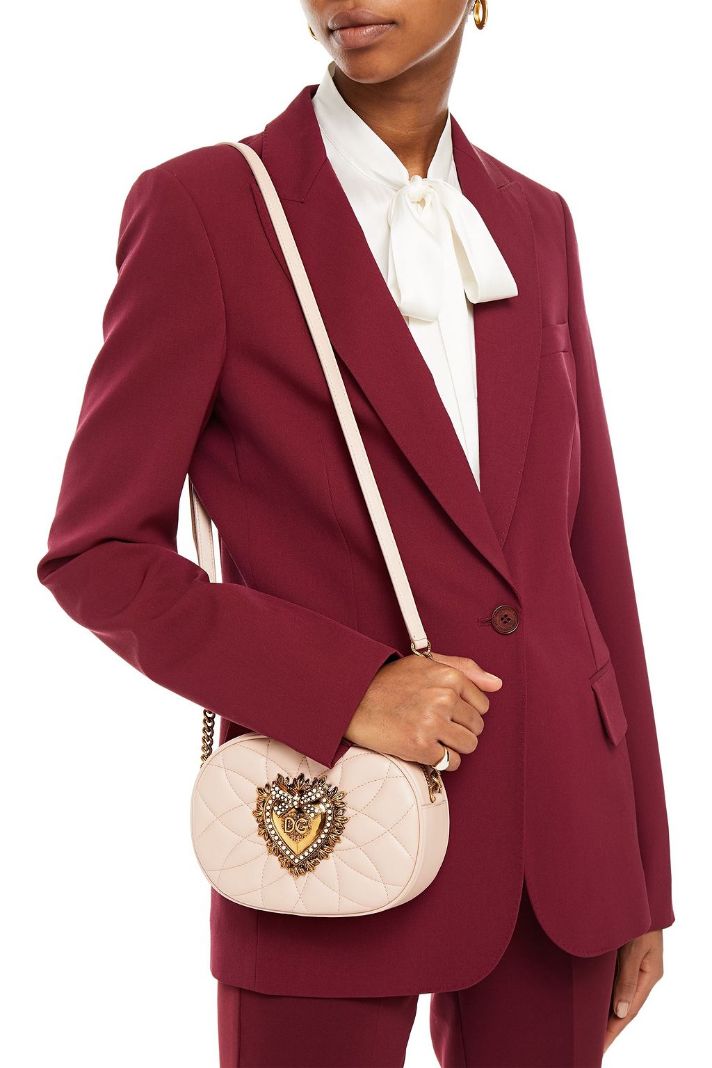 DOLCE&GABBANA Devotion embellished quilted leather shoulder bag