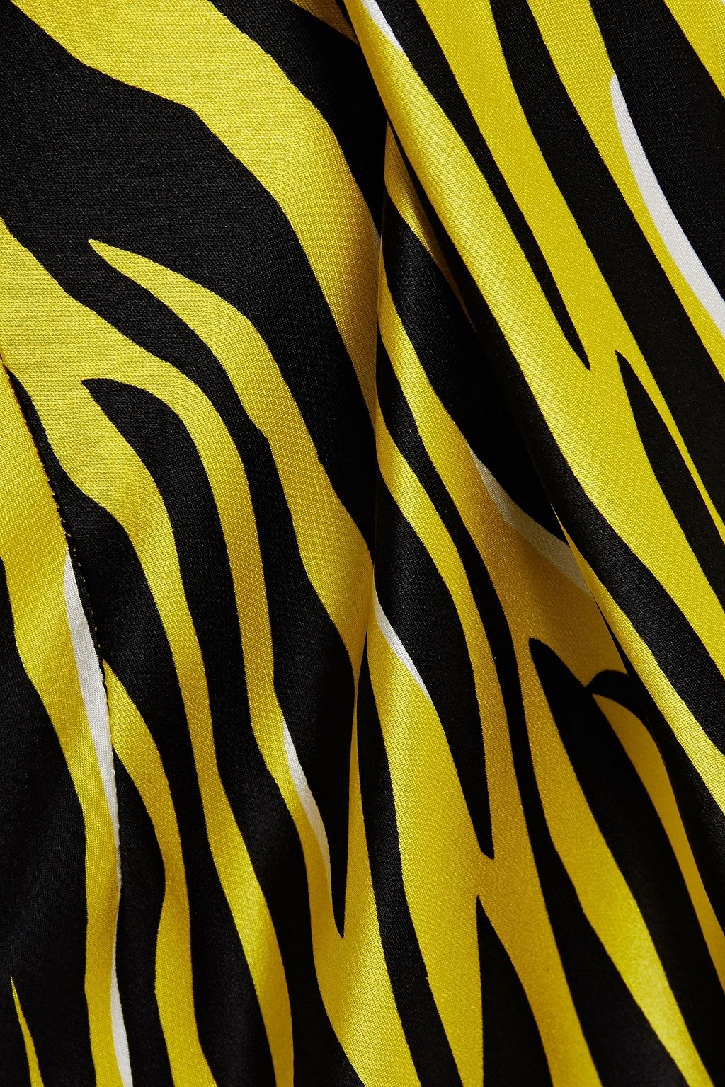 OLIVIA VON HALLE Isla tiger-print silk-satin midi skirt