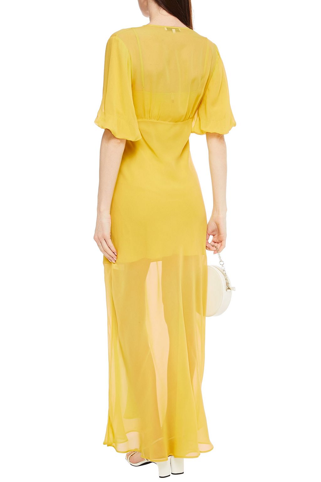 OLIVIA VON HALLE Delphine gathered silk-georgette maxi dress | THE OUTNET