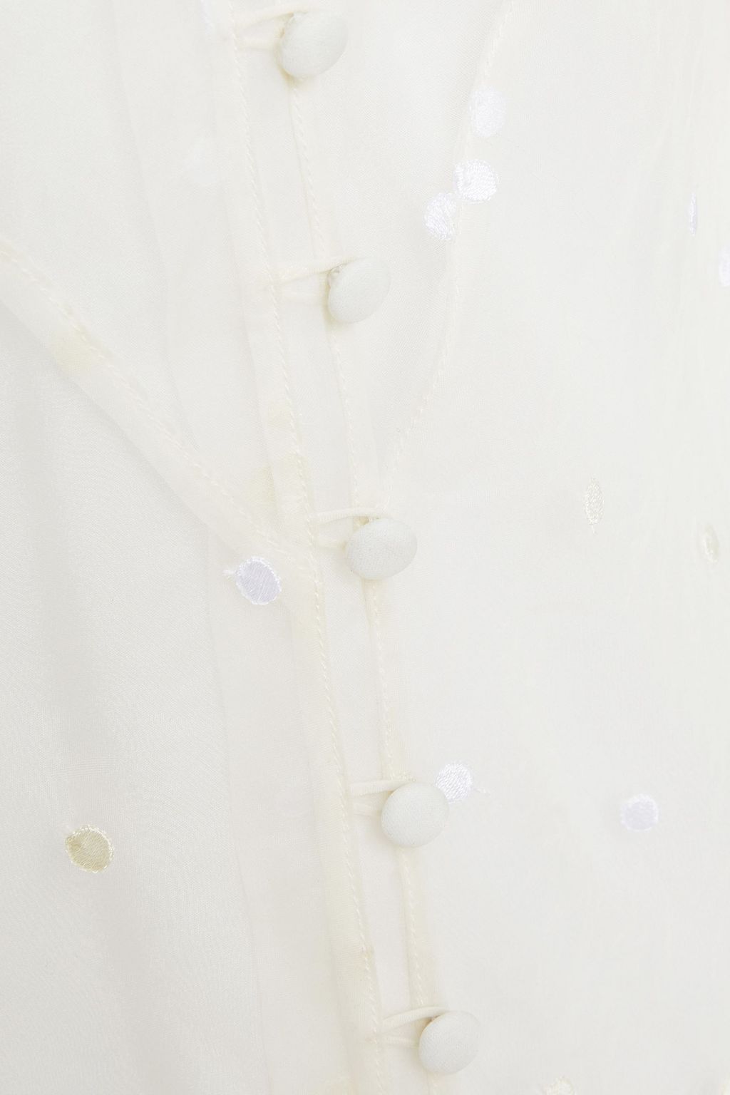 OLIVIA VON HALLE Delphine gathered Swiss-dot silk-organza maxi dress
