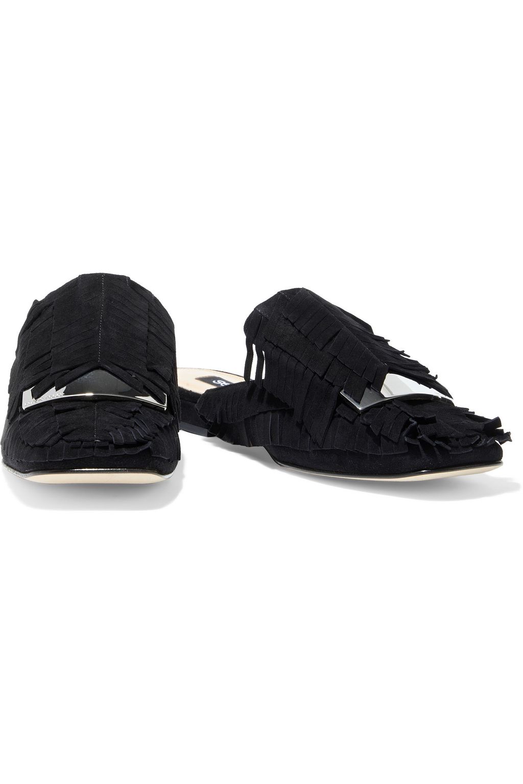 SERGIO ROSSI sr1 fringed suede slippers