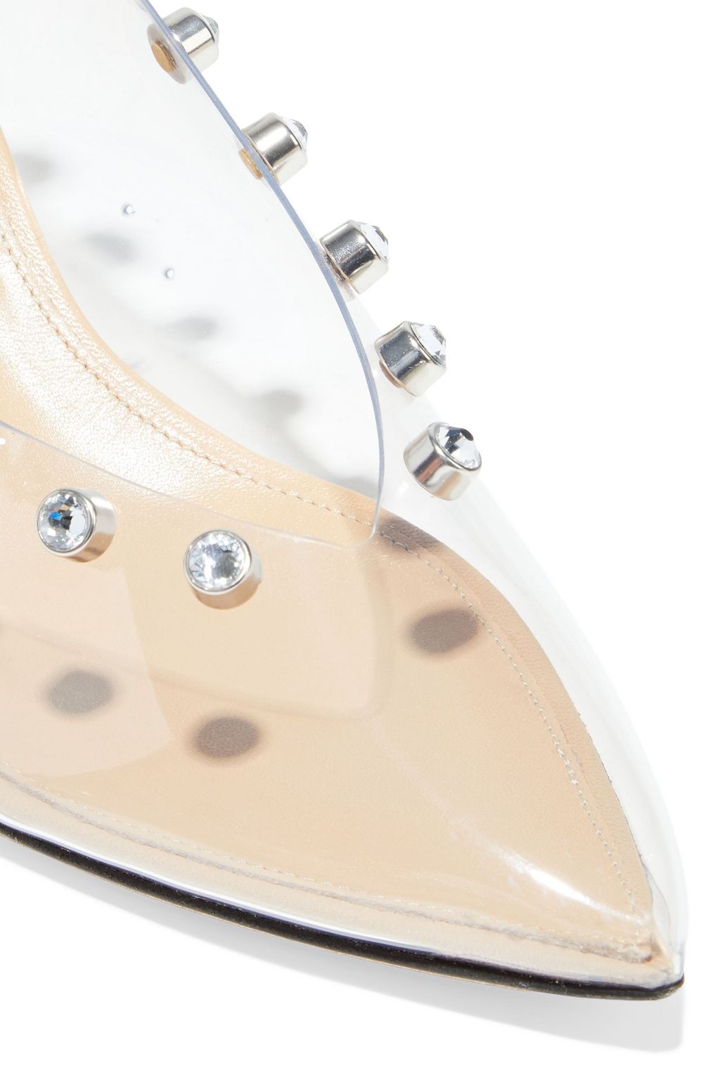 SERGIO ROSSI Crystal-embellished PVC slingback pumps