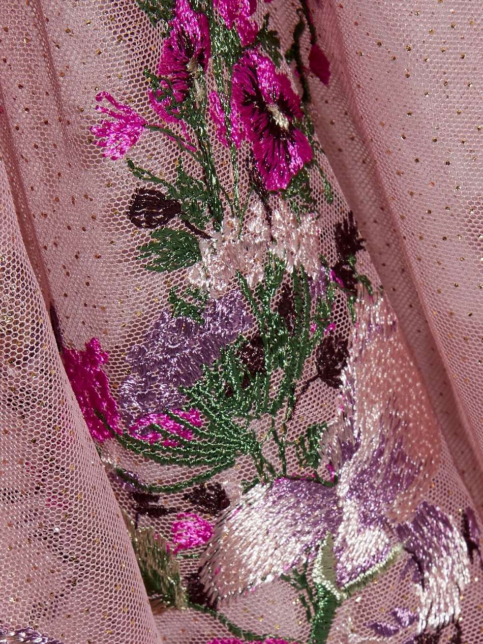 embroidered glittered tulle gown
