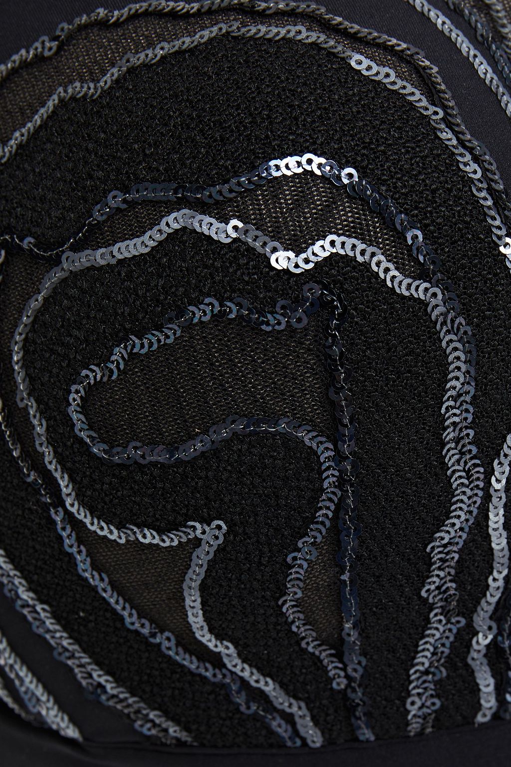 LA PERLA Sequined mesh, tulle and stretch-jersey balconette bra