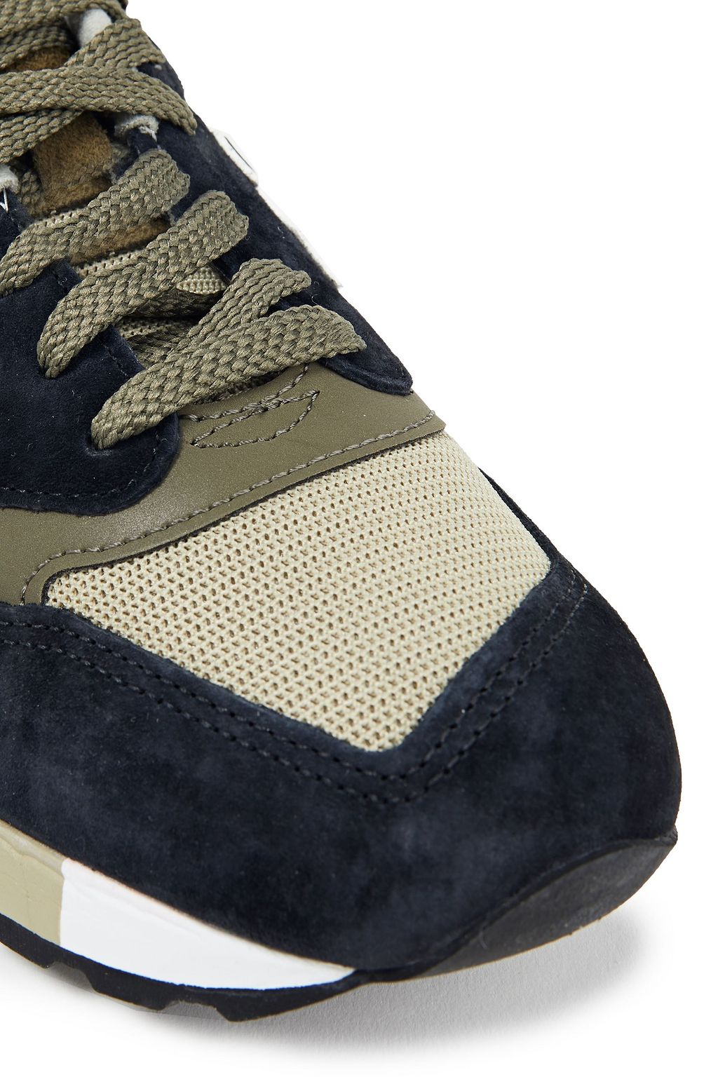 NEW BALANCE Logo-appliquéd mesh and suede sneakers