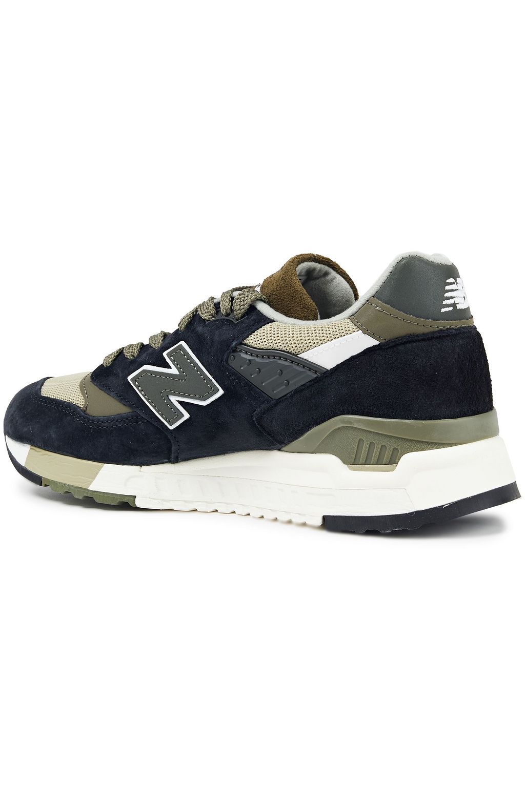 NEW BALANCE Logo-appliquéd mesh and suede sneakers