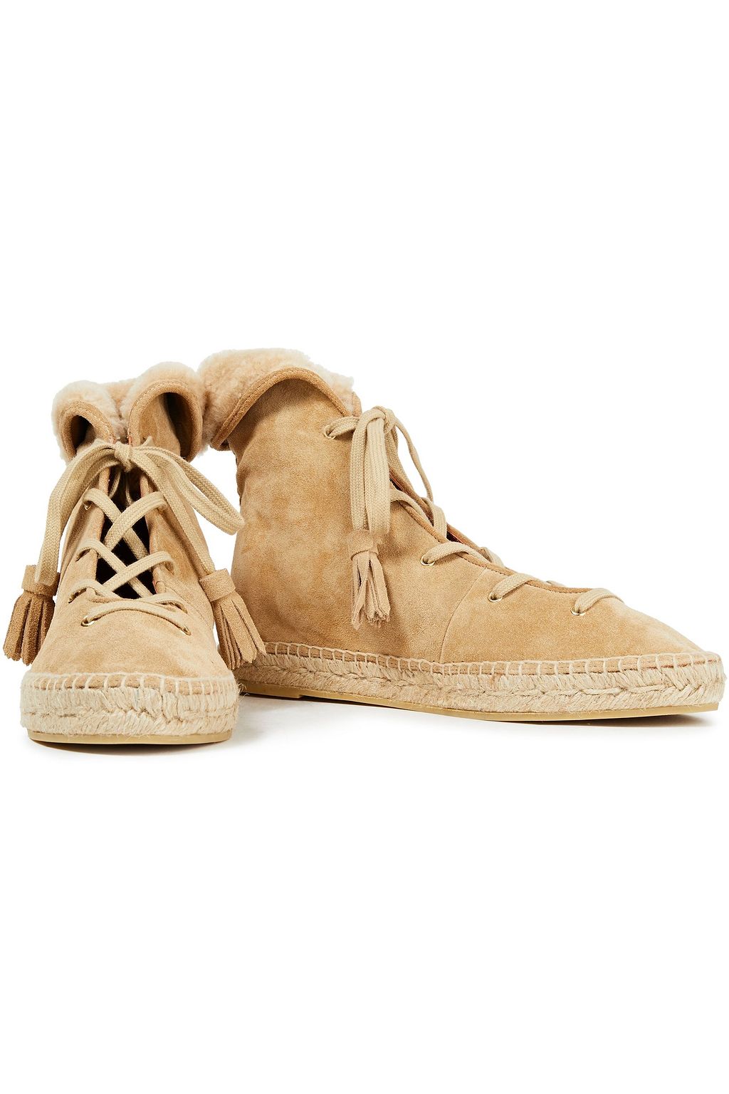 ALTUZARRA Gus shearling-trimmed suede espadrille ankle boots