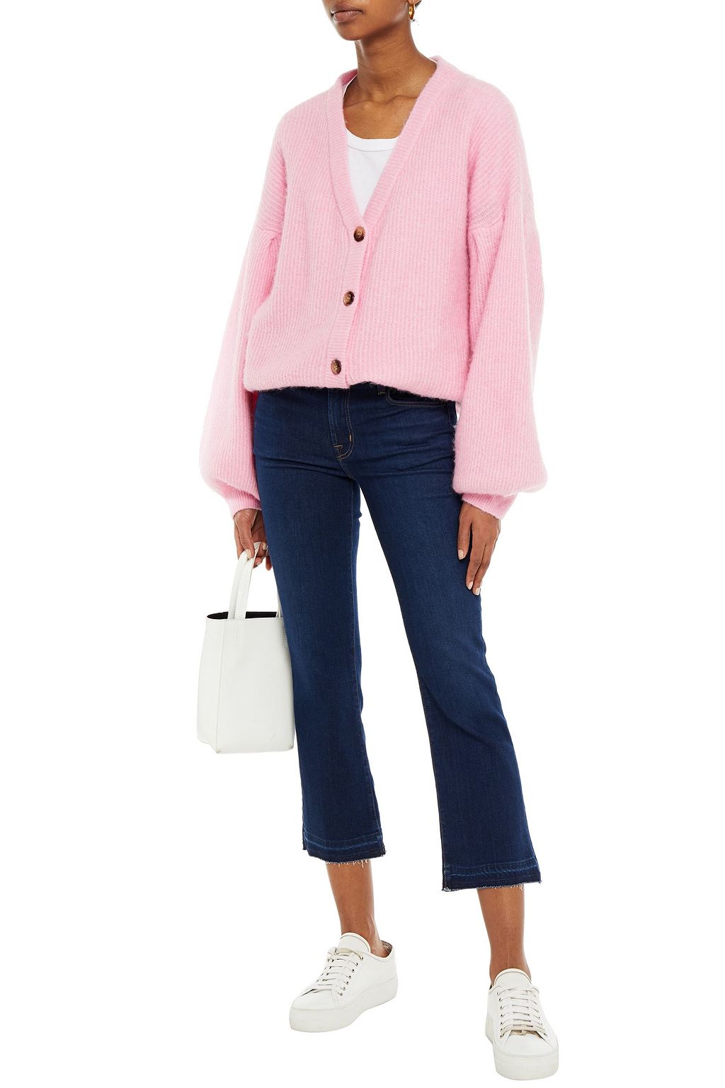 J BRAND Selena frayed mid-rise kick-flare jeans
