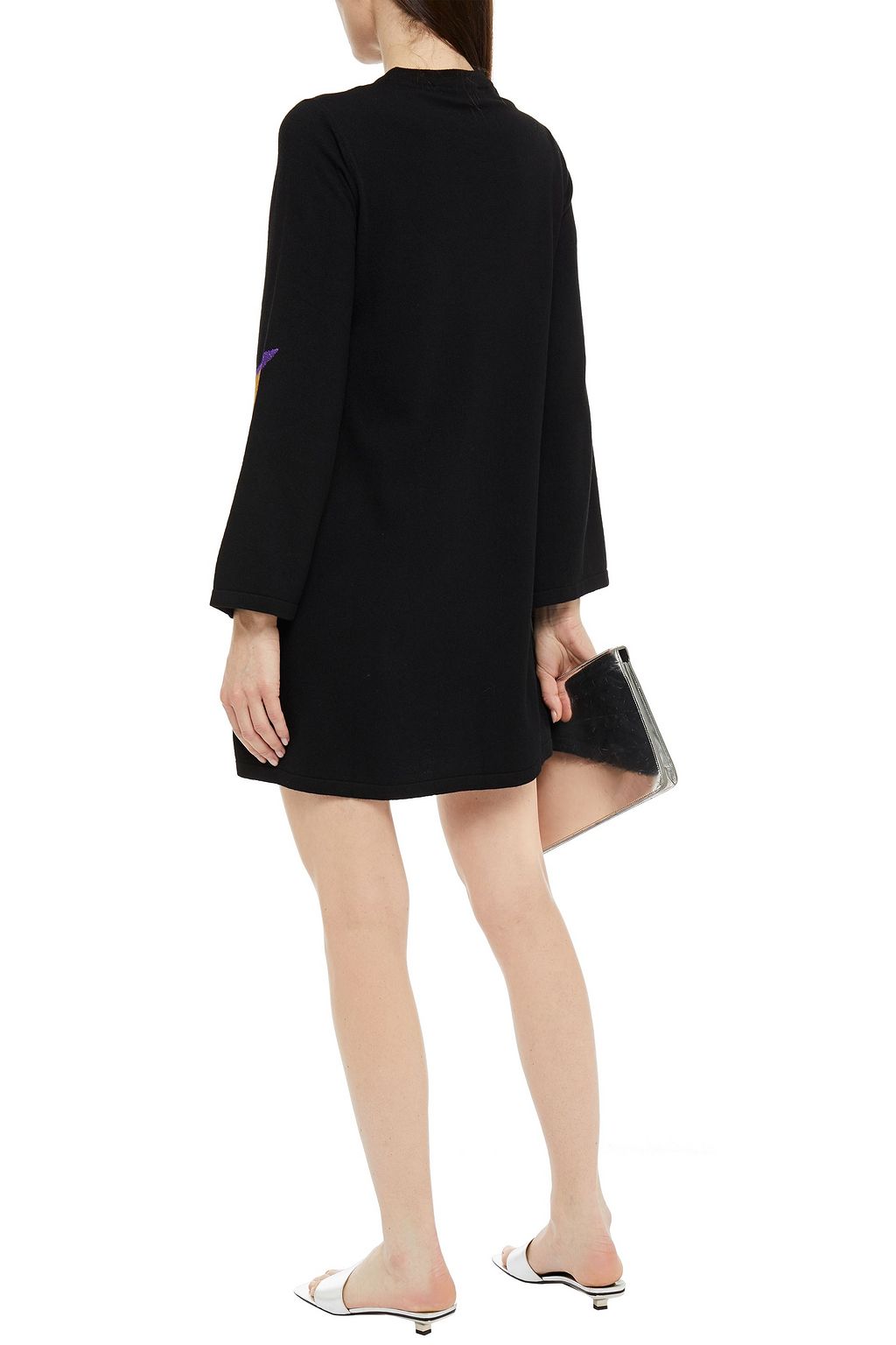 LOVE MOSCHINO Metallic intarsia-knit mini dress