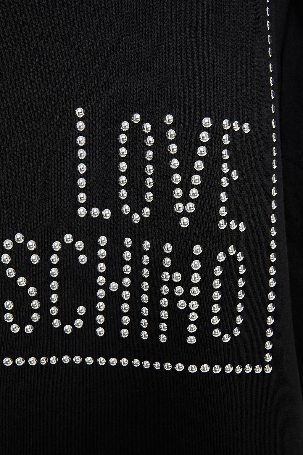 LOVE MOSCHINO Studded French cotton-terry mini dress