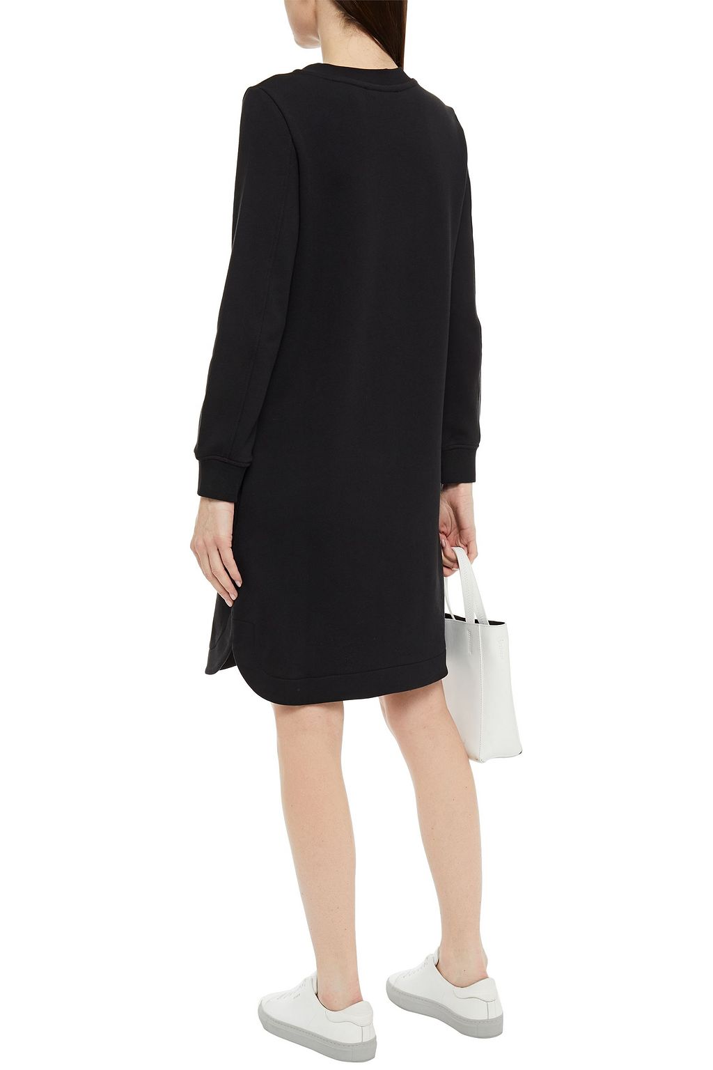 LOVE MOSCHINO Studded French cotton-terry mini dress