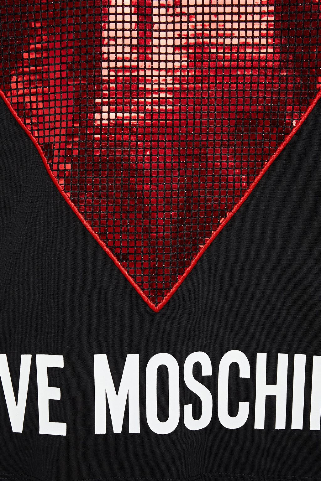 LOVE MOSCHINO Appliquéd printed cotton-jersey T-shirt