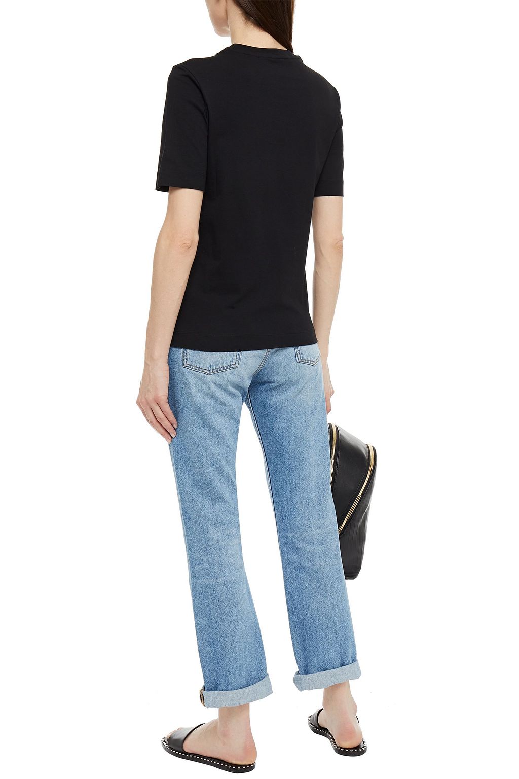 LOVE MOSCHINO Appliquéd printed cotton-jersey T-shirt