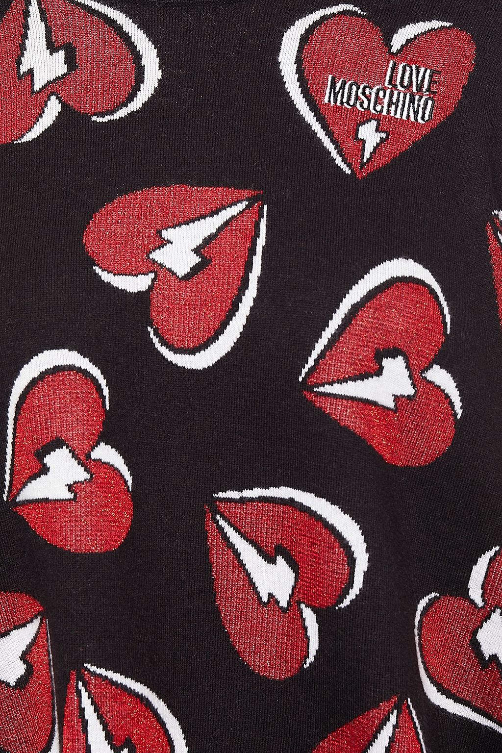 LOVE MOSCHINO Metallic jacquard-knit sweater