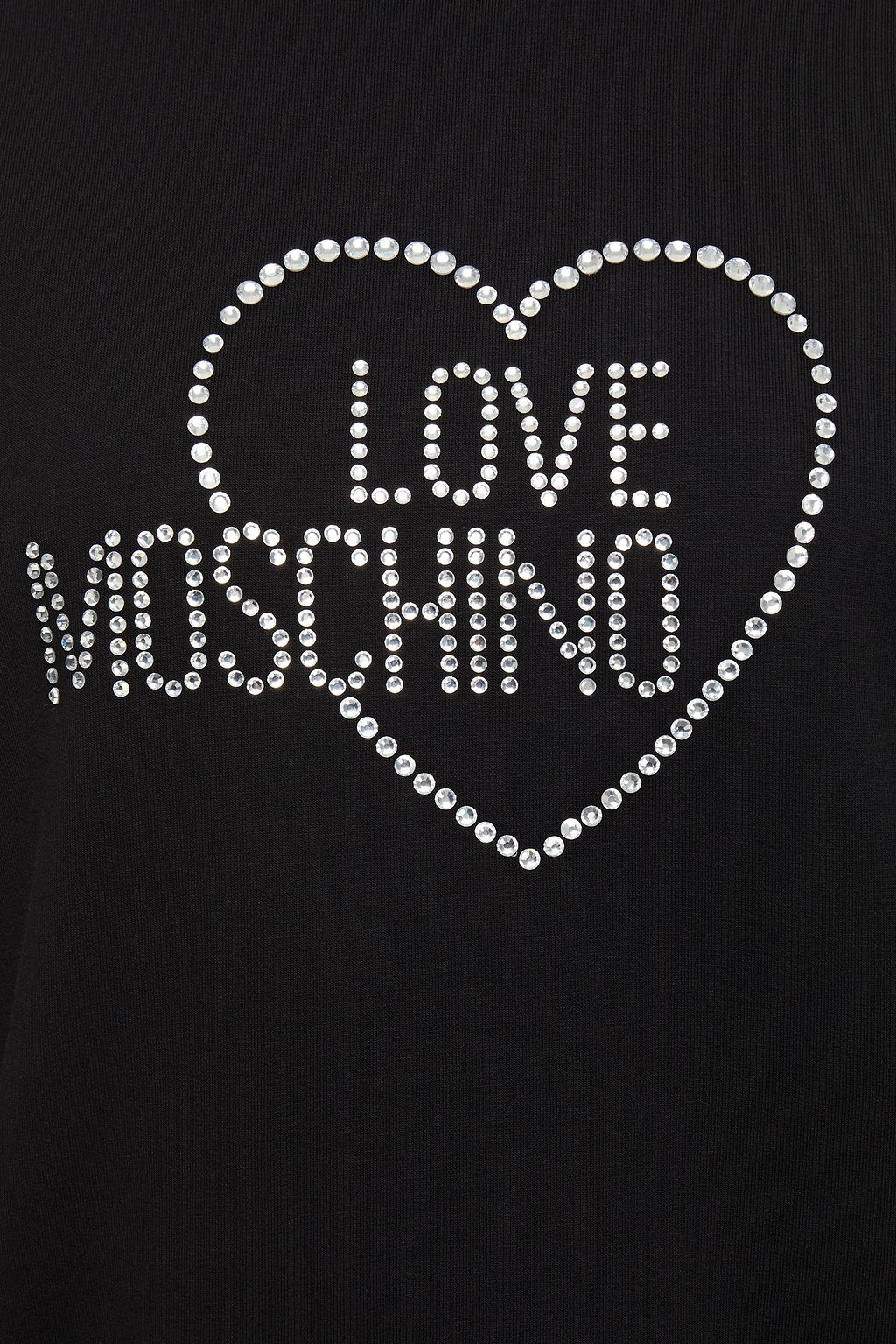 LOVE MOSCHINO Crystal-embellished cotton-blend fleece sweatshirt