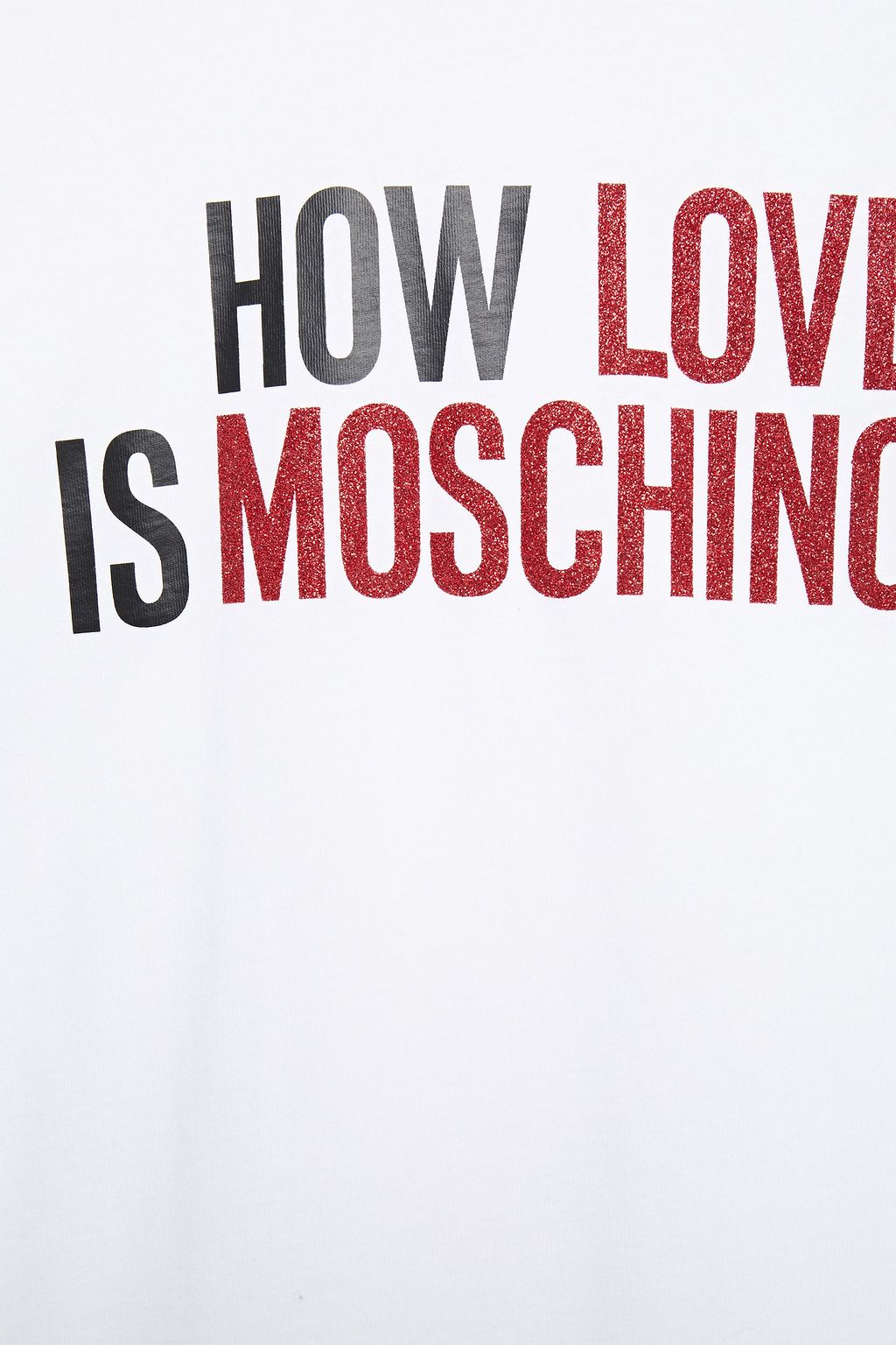 LOVE MOSCHINO Glittered printed cotton-jersey T-shirt