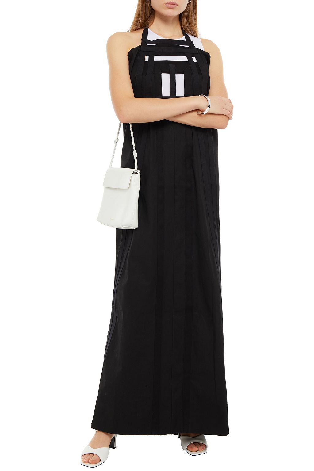 RICK OWENS Pyramid cutout cotton-blend halterneck gown