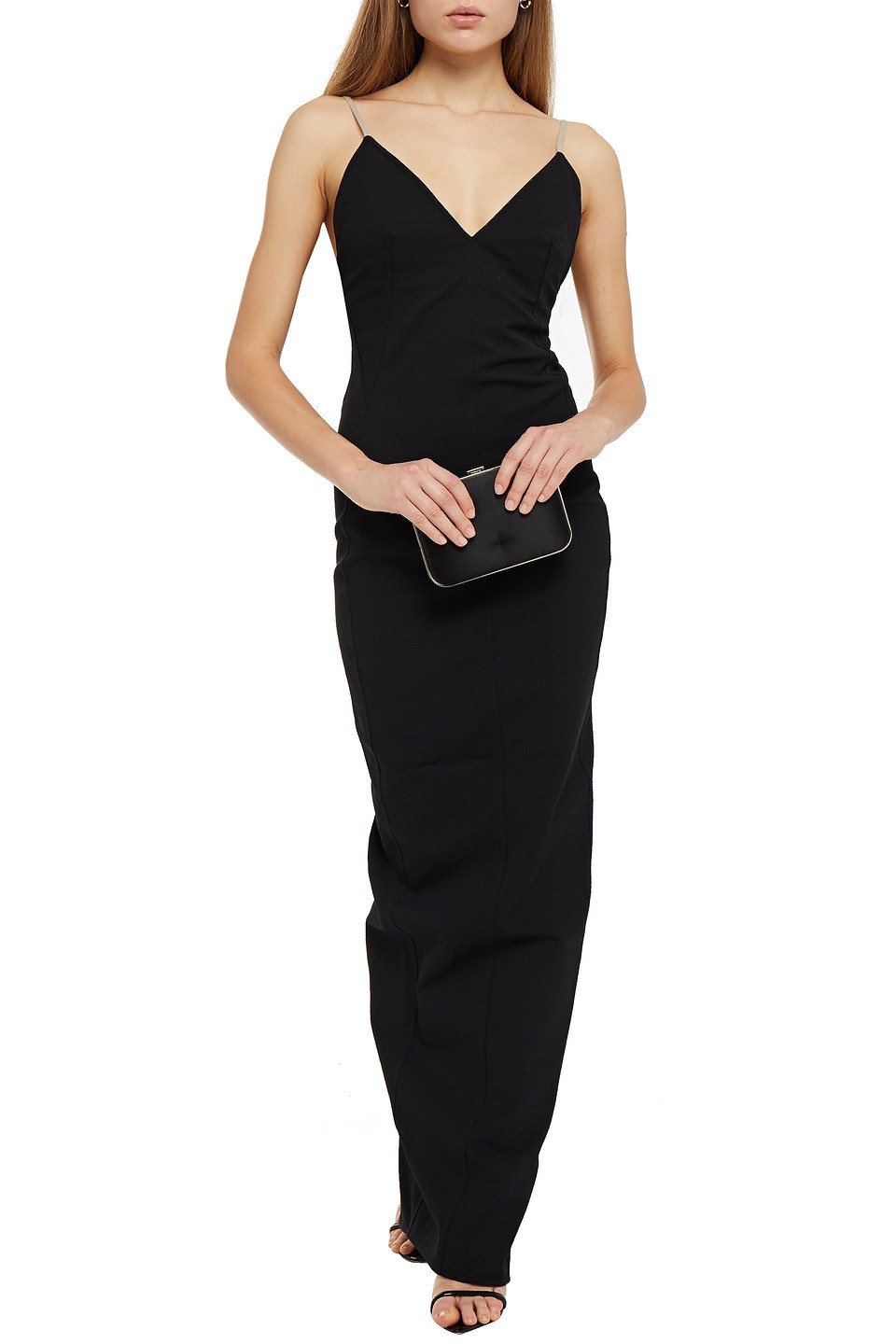 Rick Owens Maillot Shoelace-strap Cotton-blend Dress In Black