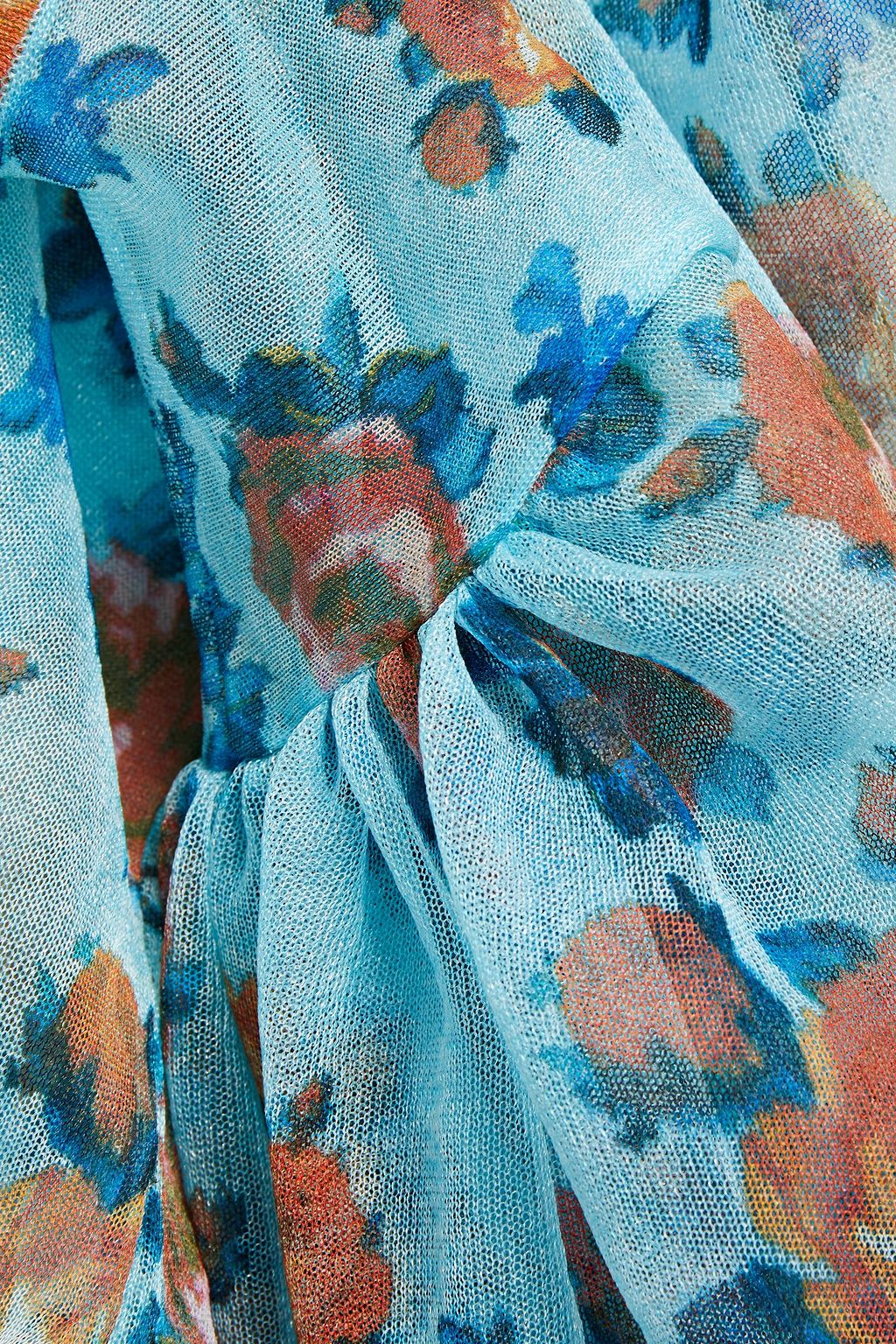 MSGM Metallic floral-print knitted top