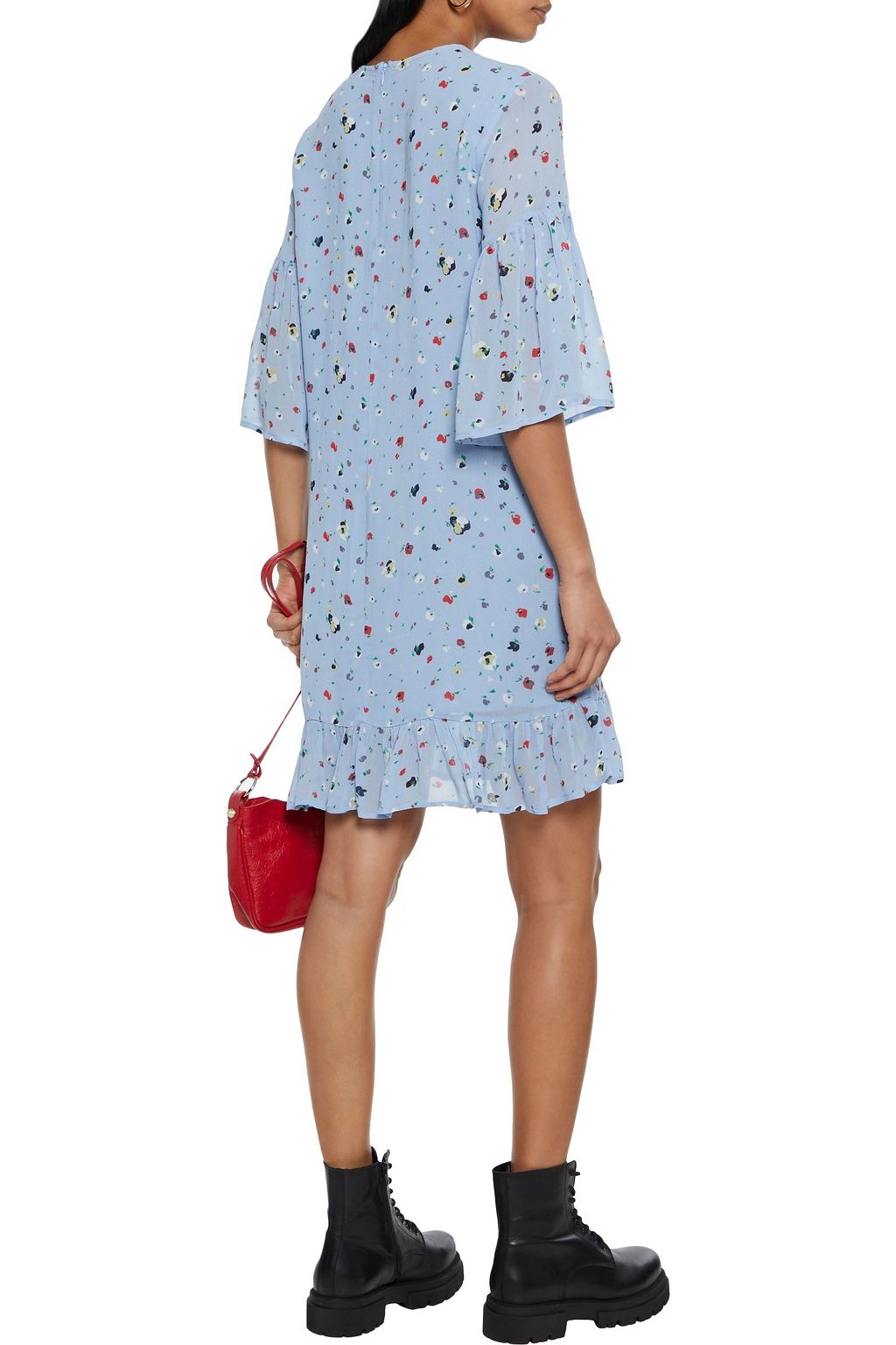 GANNI The Phoebe ruffled floral-print crepe mini dress