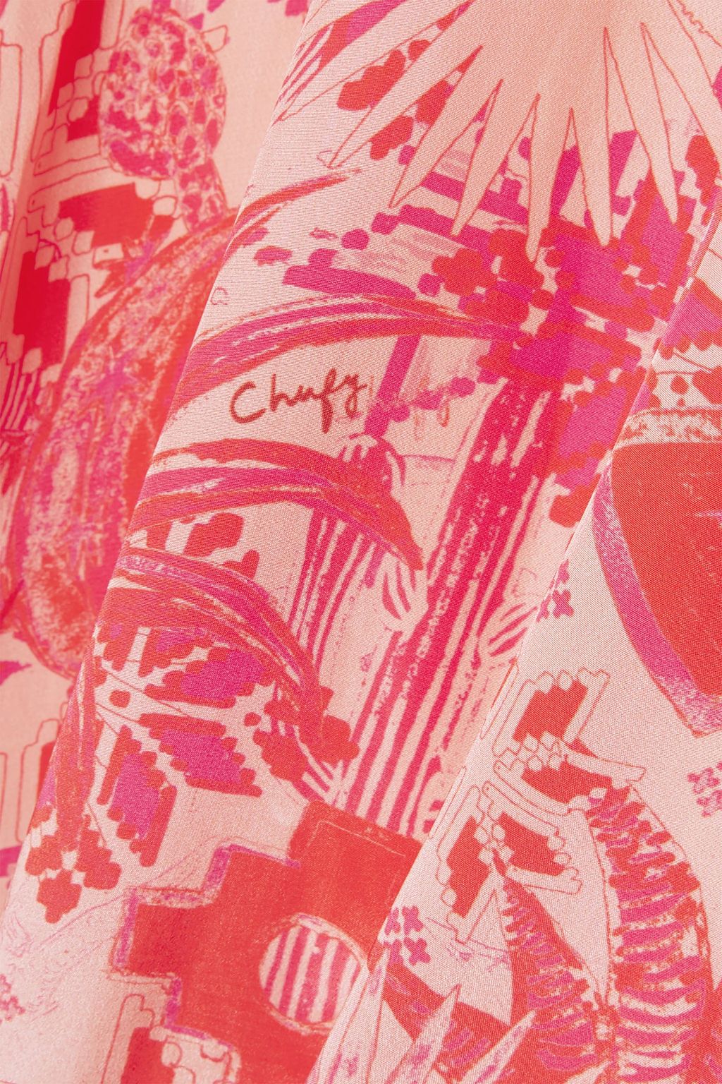 CHUFY Colca printed crepe de chine dress