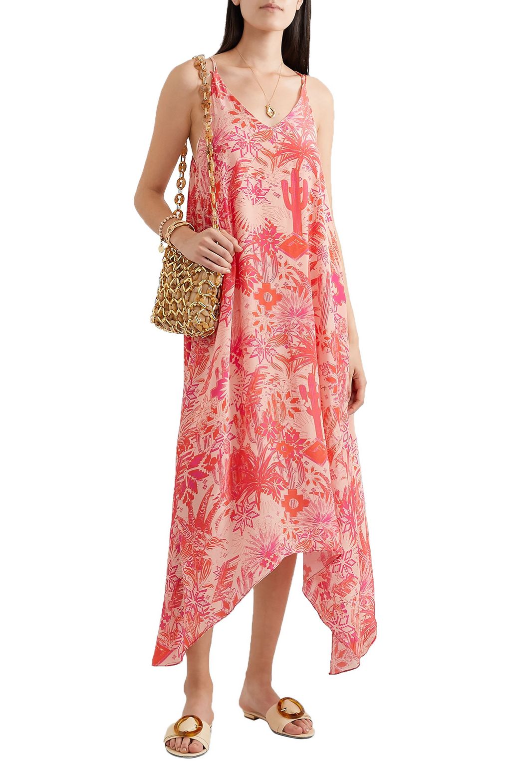 CHUFY Colca printed crepe de chine dress