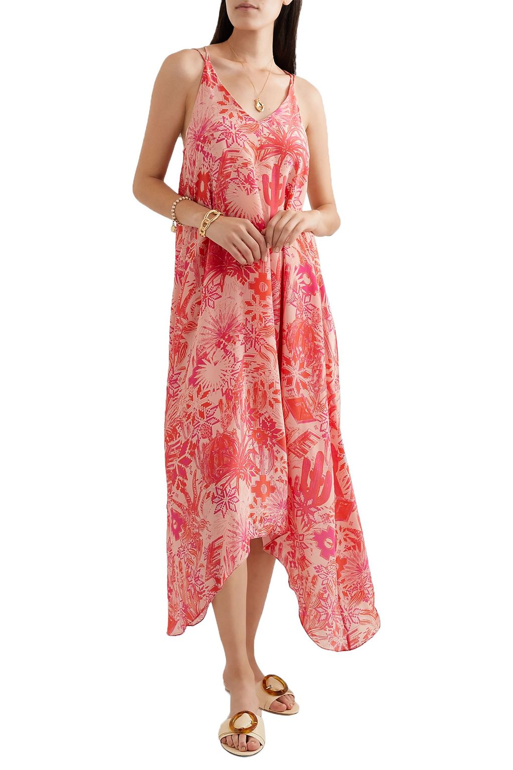 CHUFY Colca printed crepe de chine dress