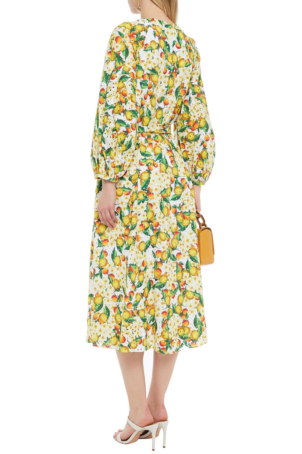 BORGO DE NOR Mia printed broderie anglaise cotton midi dress