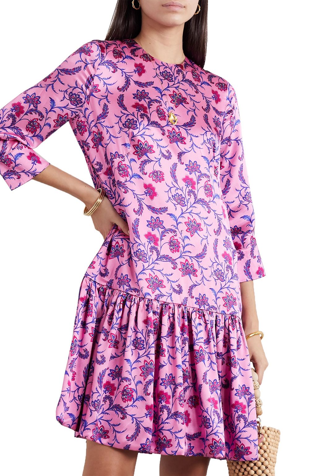 SEREN LONDON Delilah floral-print silk-satin mini dress
