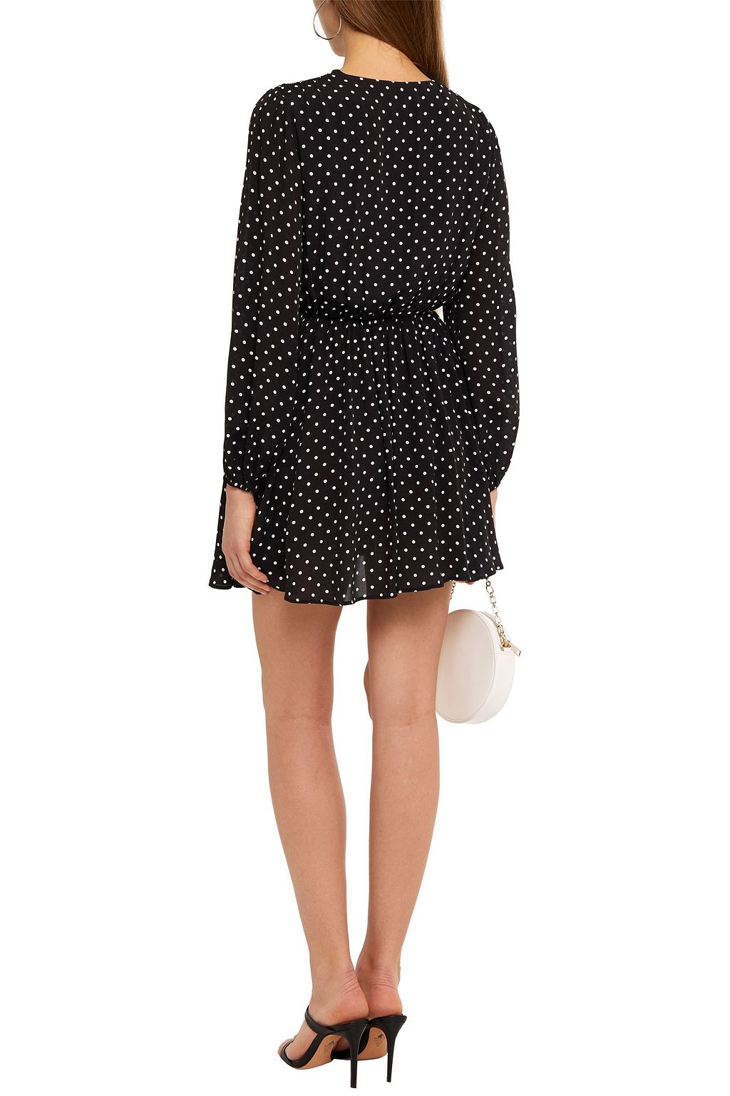 MSGM Wrap-effect polka-dot stretch-crepe mini dress