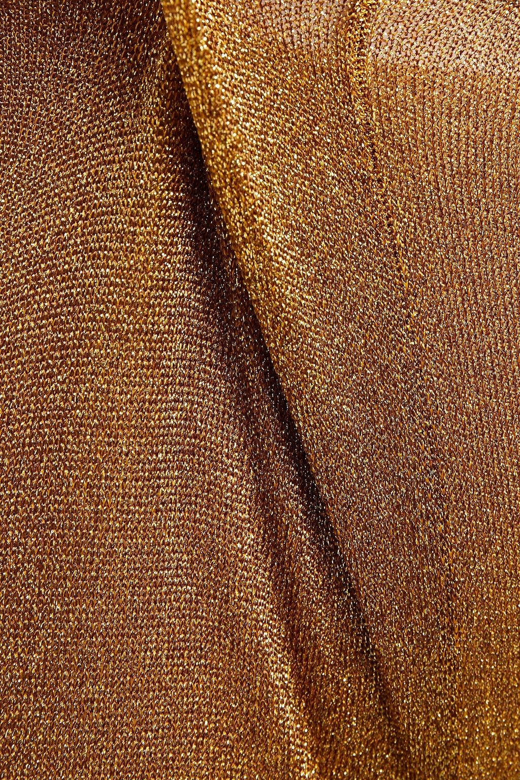 MISSONI Metallic crochet-knit silk-blend flared pants