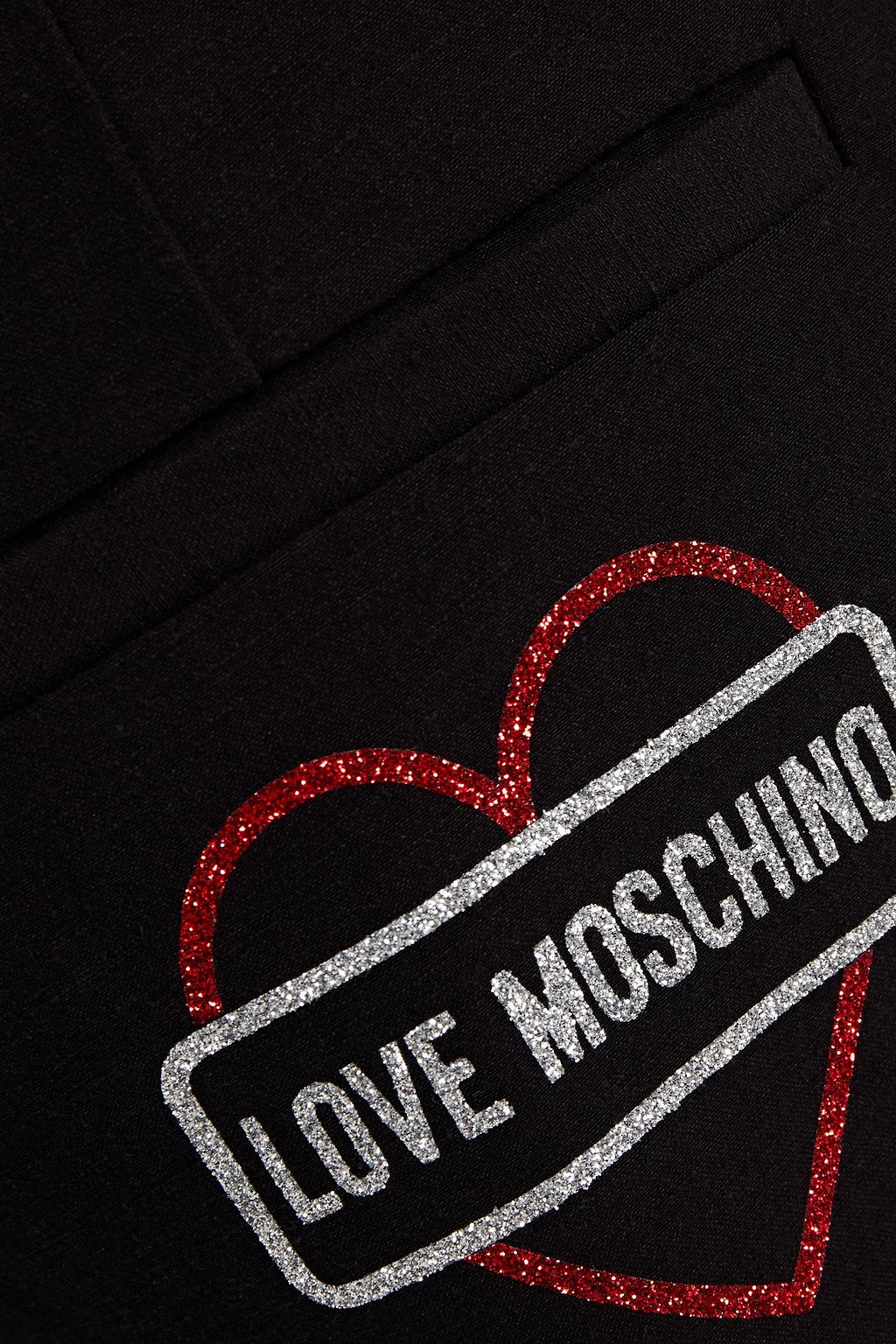 LOVE MOSCHINO Cropped glittered slub woven tapered pants