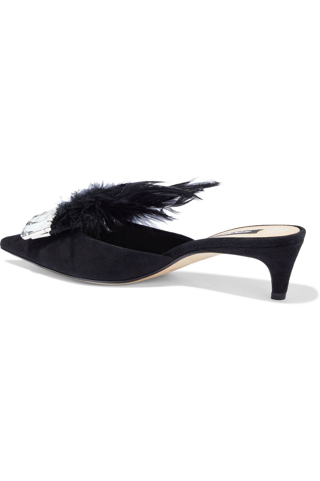 SERGIO ROSSI sr1 embellished suede mules