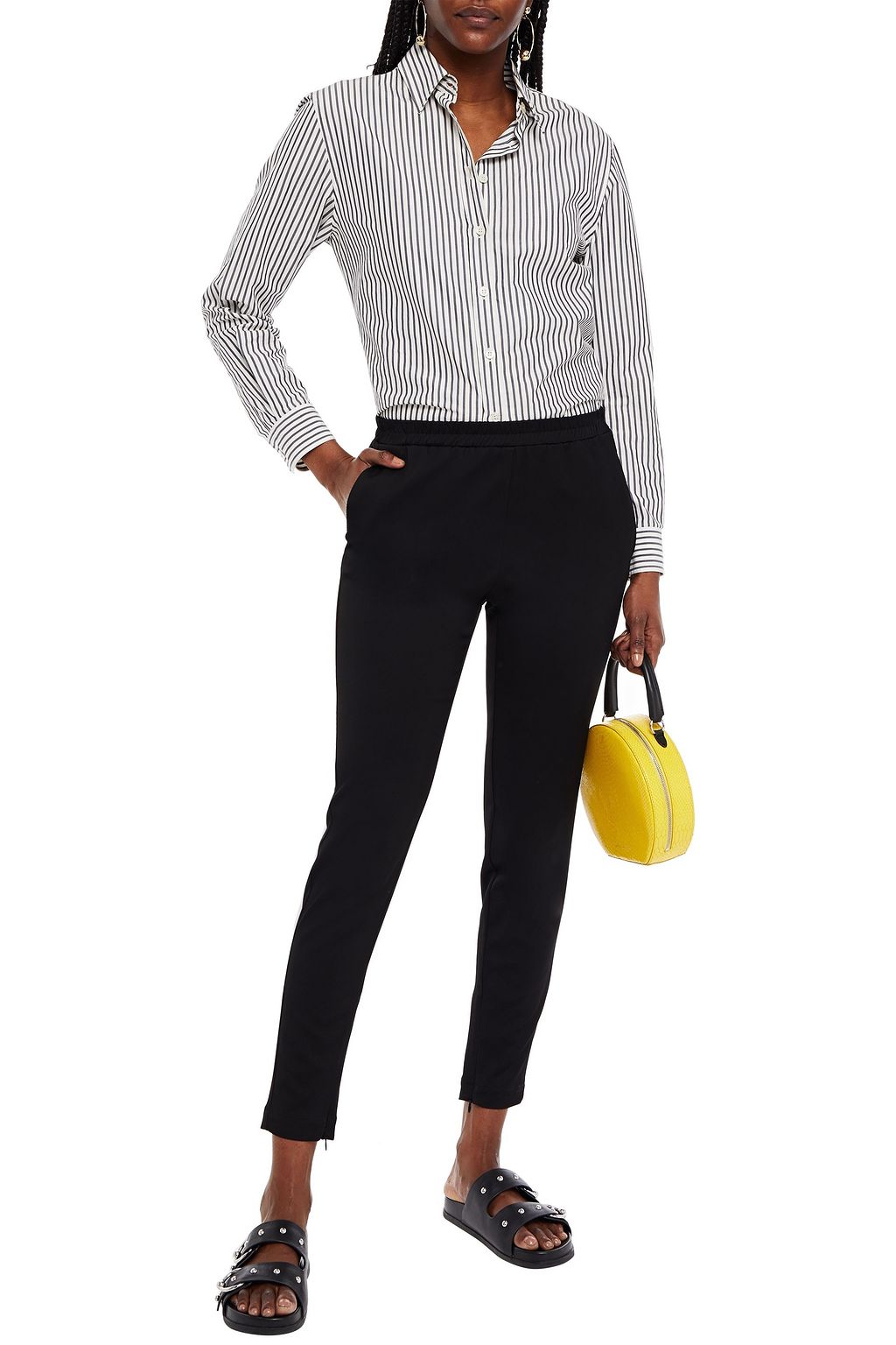 LOVE MOSCHINO Glittered twill tapered pants