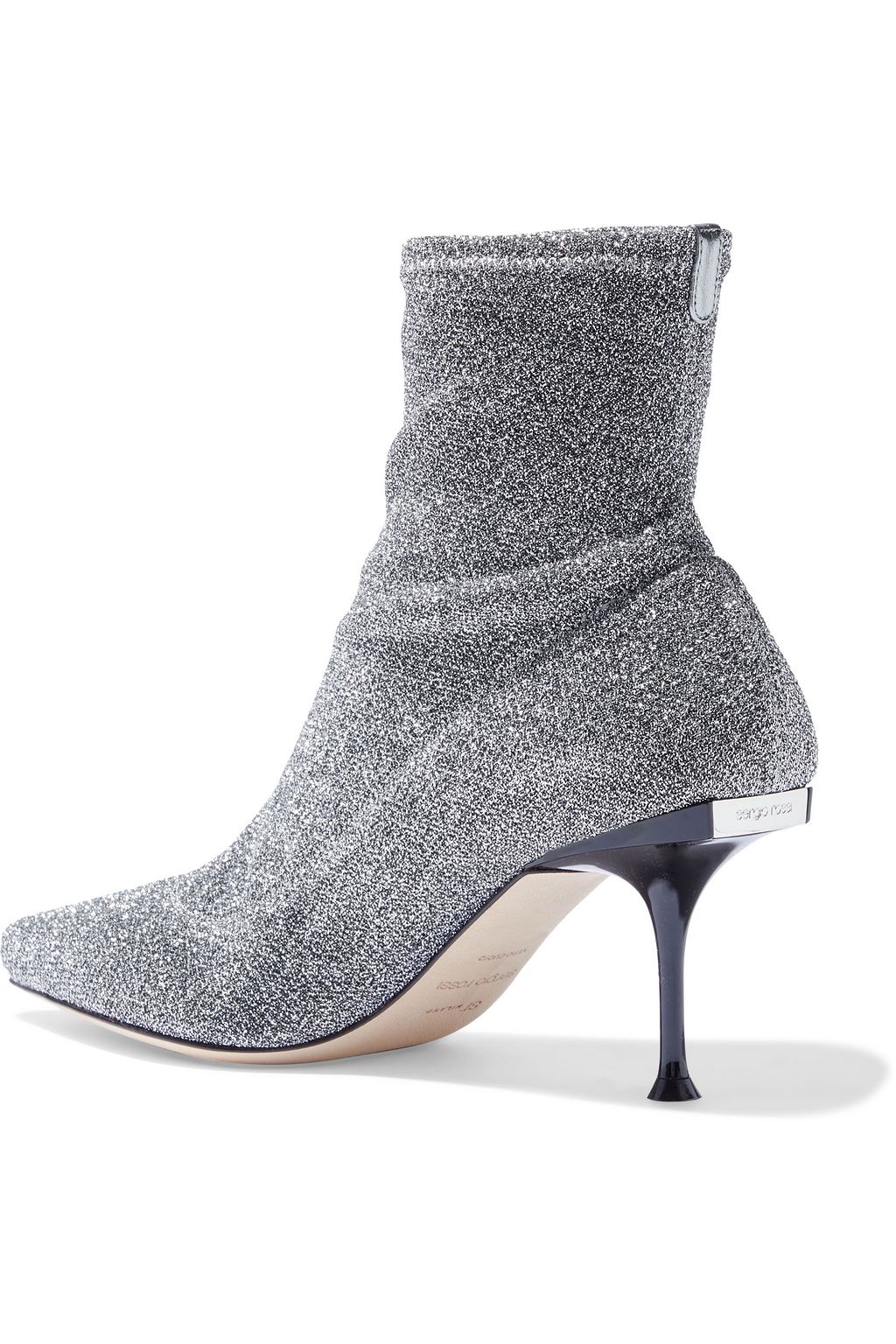 SERGIO ROSSI sr Milano metallic stretch-knit sock boots